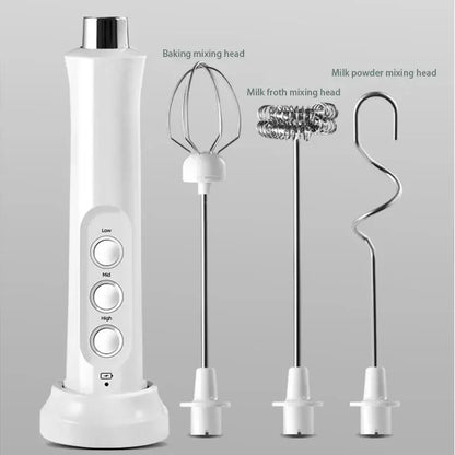 3 in 1 Rechargeable Handheld Milk Frother — Barista‑Style Foam in 15 Seconds
