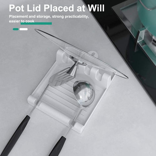 Pot Lid Holder & Utensil Rest — No More Messy Counters While You Cook
