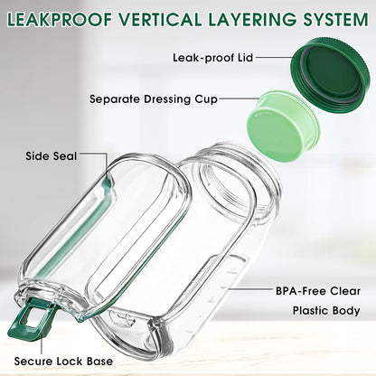 Salad Jar Pod with Side Hatch Bowl — Layer, Lock & Lunch Smarter