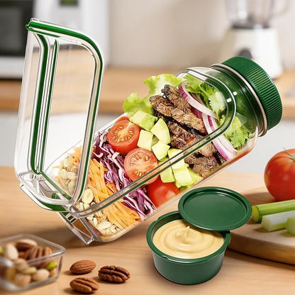 Salad Jar Pod with Side Hatch Bowl — Layer, Lock & Lunch Smarter