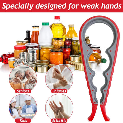 4 in 1 Lid Opener — Open Any Jar, Can, or Bottle Without the Struggle