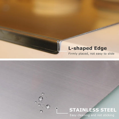 Stainless Steel Cutting Board, No Mess — All on One Board