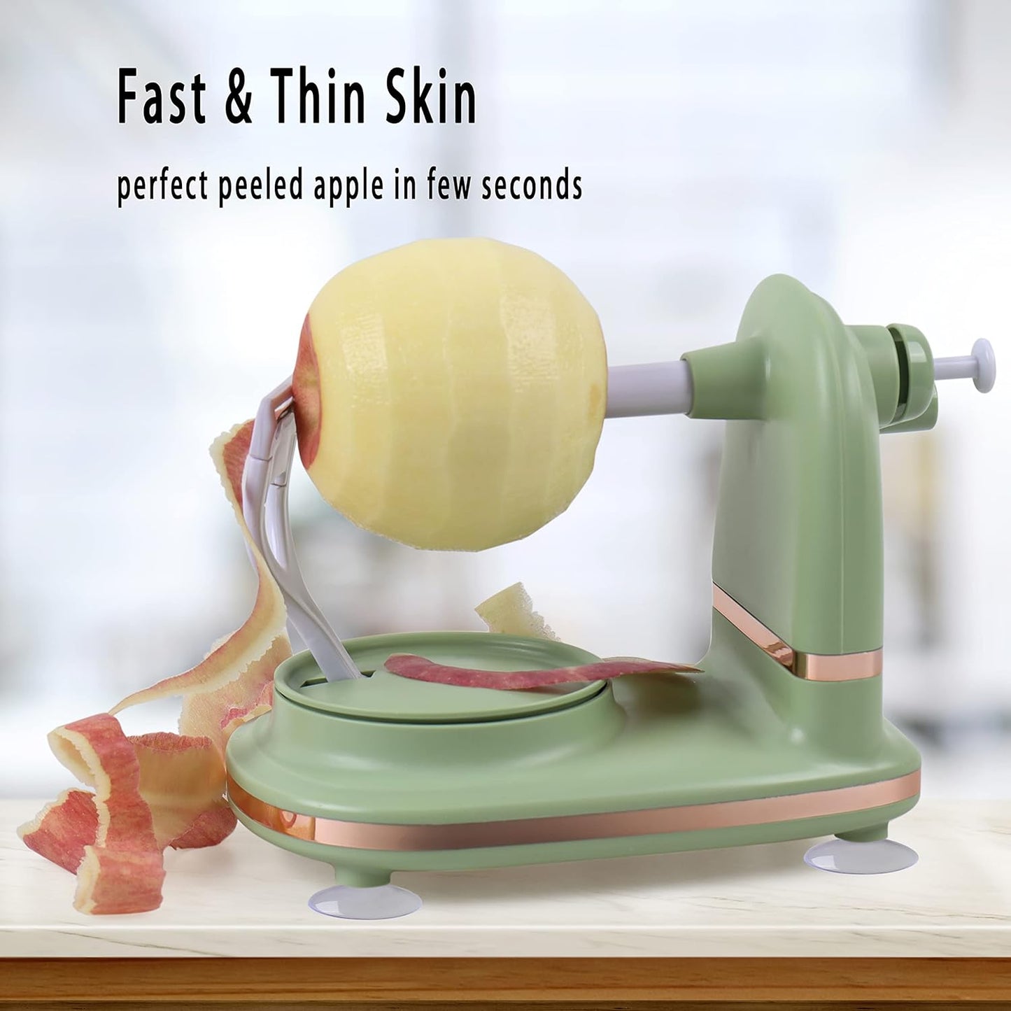 Apple Peeler, Slicer & Corer — Peel, Slice & Core in Seconds