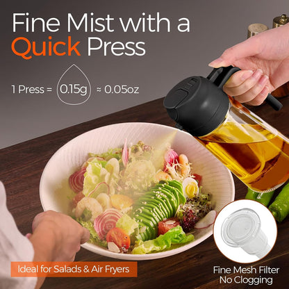 2-in-1 Oil Sprayer & Dispenser — Spray or Pour with Precision