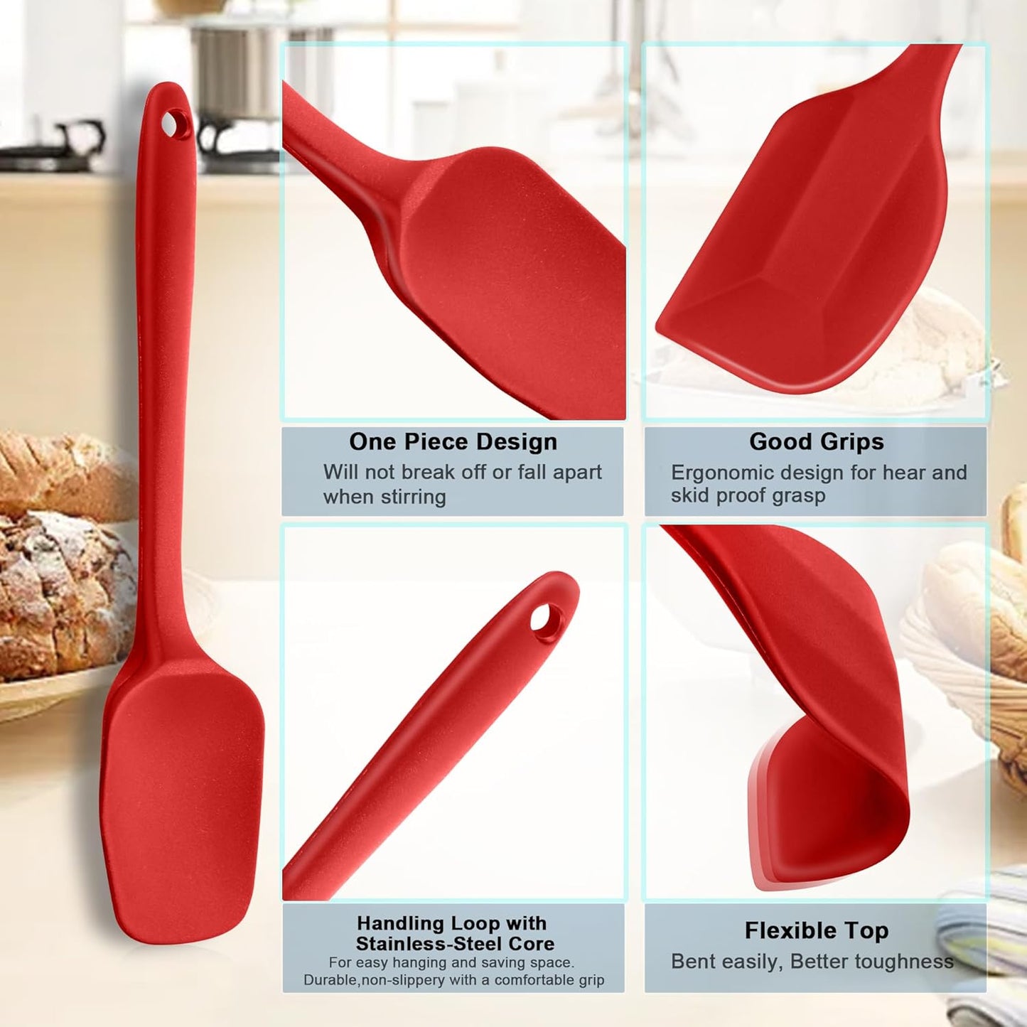 6pc Silicone Spatula Set — One Handy Set for All Your Scraping, Stirring & Spreading