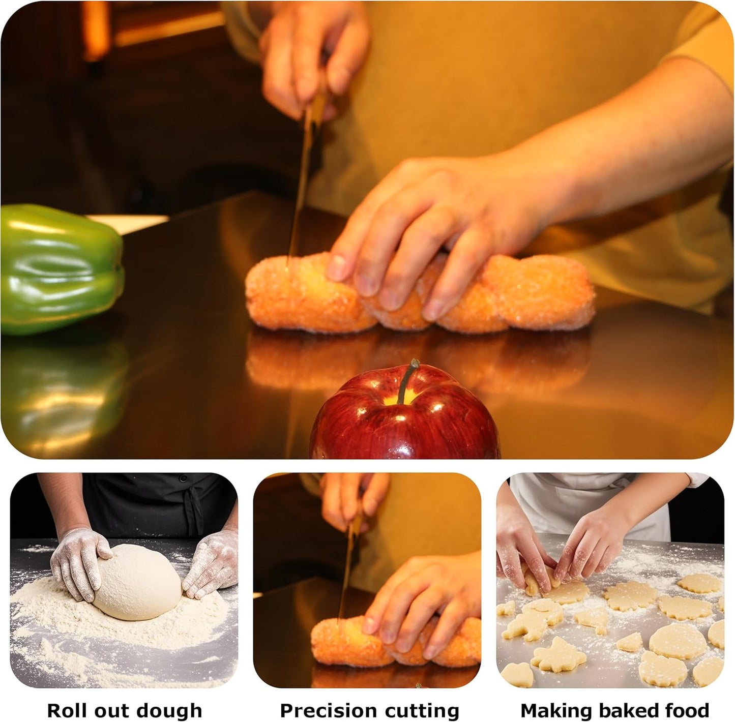 Stainless Steel Cutting Board, No Mess — All on One Board