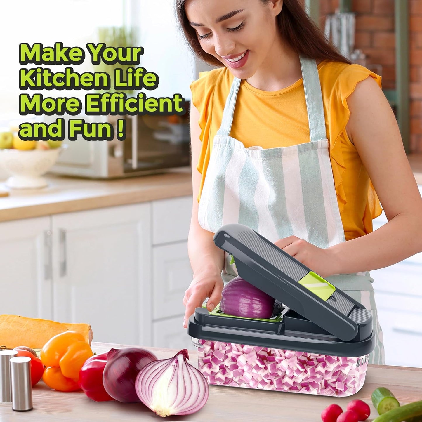 Vegetable Chopper Mandoline Slicer — Prep Salads, Stir-Fries & Garnishes in Seconds