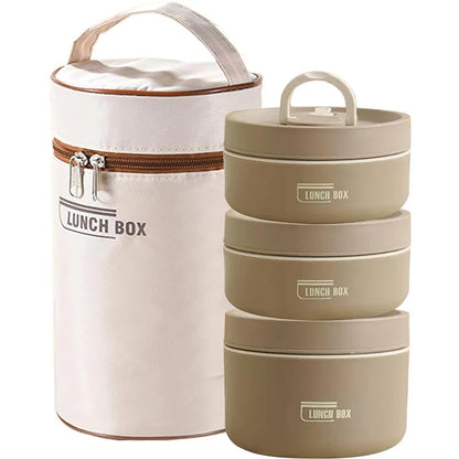 Insulated Stainless Steel Lunch Container Set with Thermal Bag — Hot Lunch, Neatly Packed