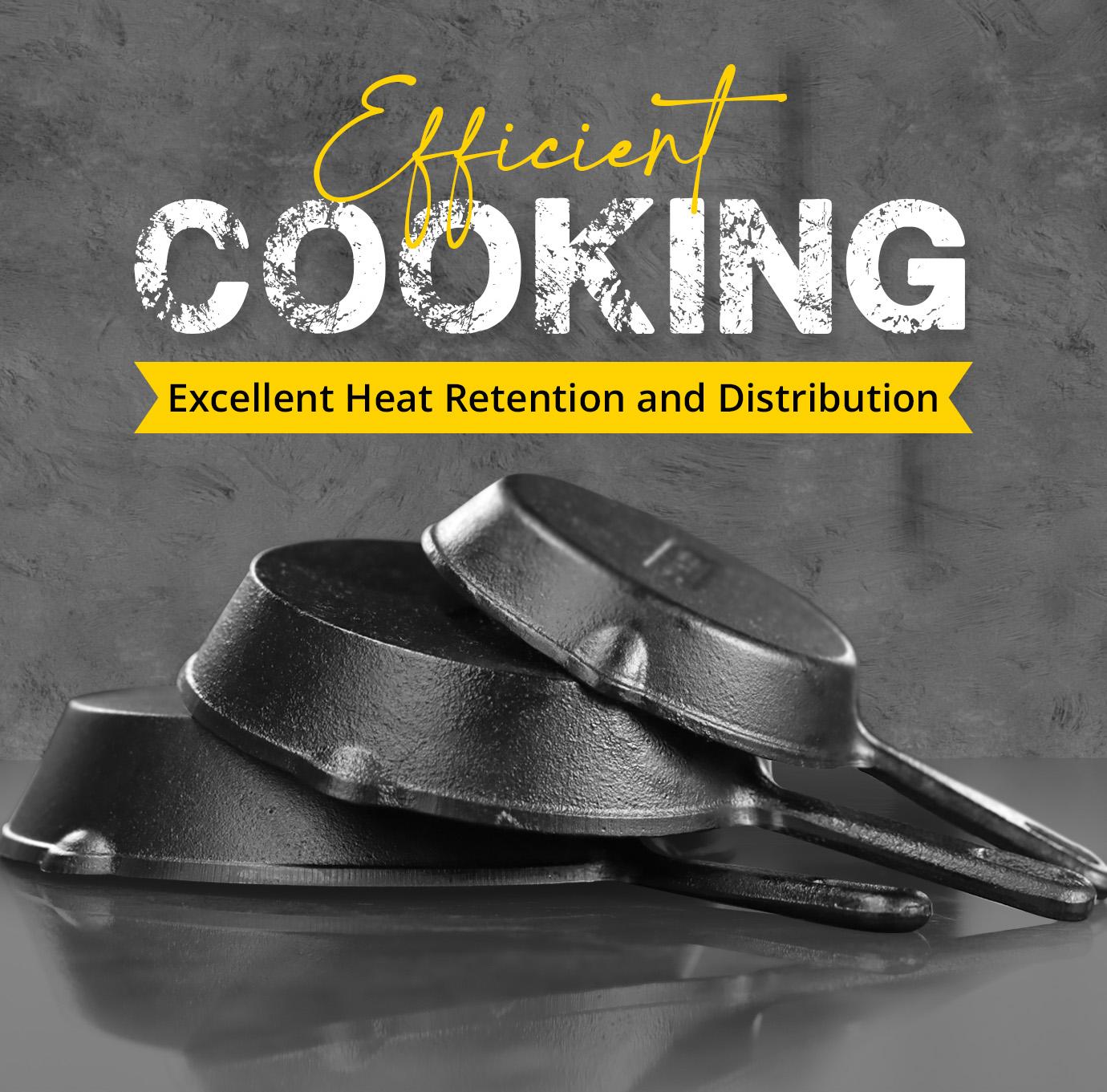 Utopia Kitchen 3-Piece Black Cast Iron Skillet Set - Pre-Seasoned Frying Pans 6", 8", 10" - Oven, Stove, Grill, Campfire Safe - Easy to Use Cookware
