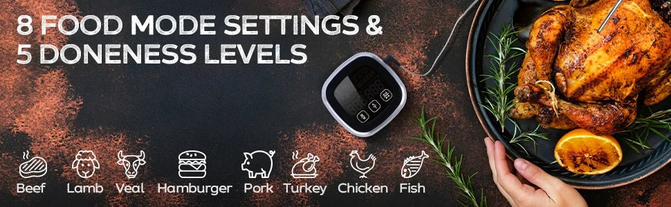 Digital Meat Thermometer — Cook Perfect Steaks, Chicken & Turkey Every Time