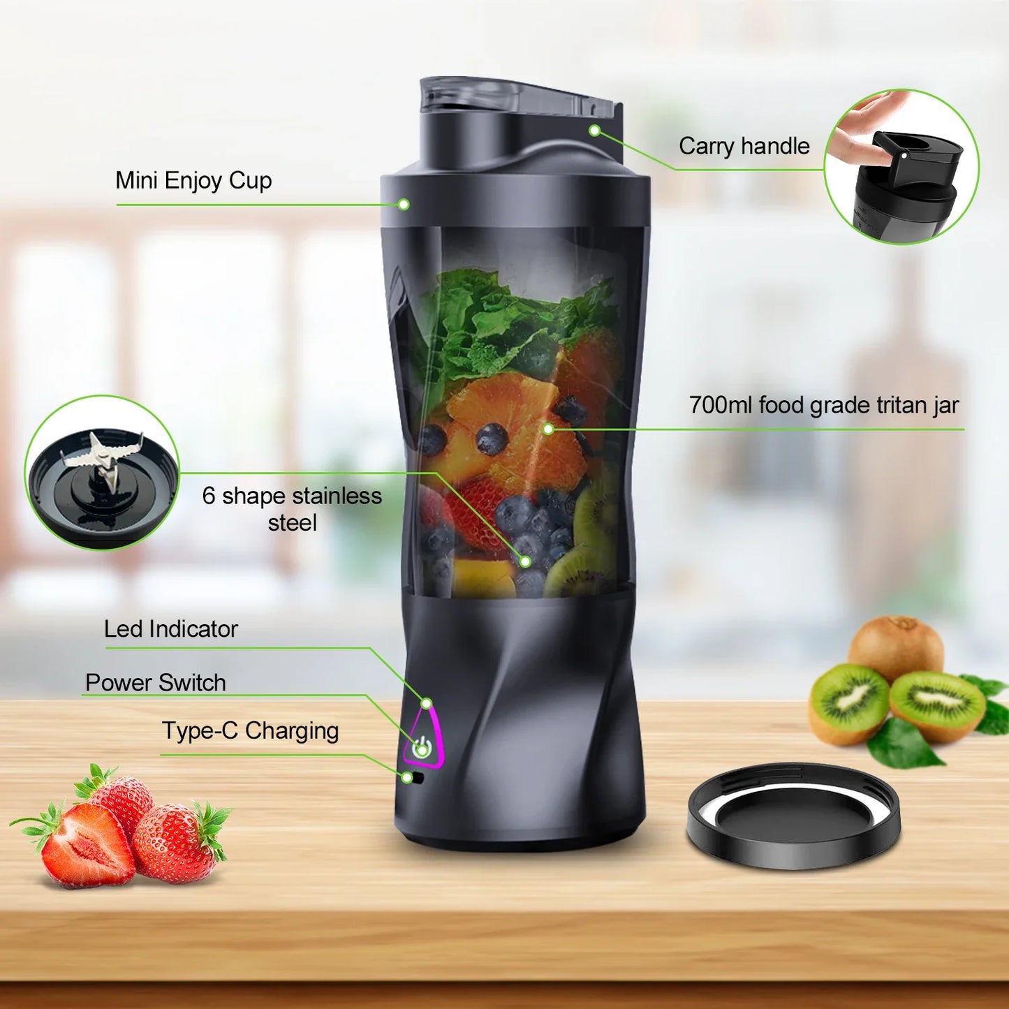 Portable Juicer Blender — Fresh Smoothies Anywhere