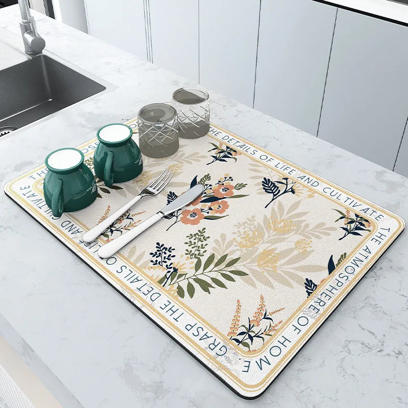 Super Absorbent Dish Drying Mat — No More Water Puddles Around Your Dish Rack