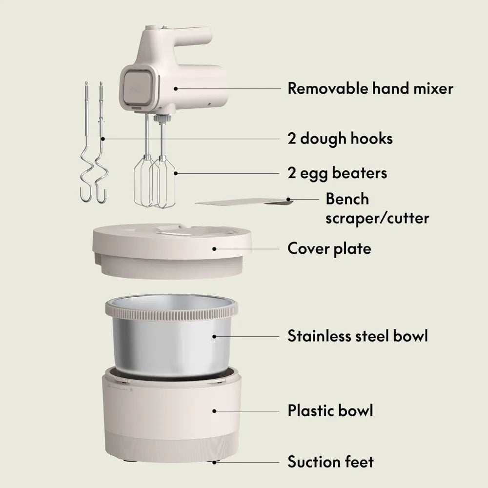 Hand & Stand 2 in 1 Electric Mixer with Bowl — One Mixer, Every Recipe