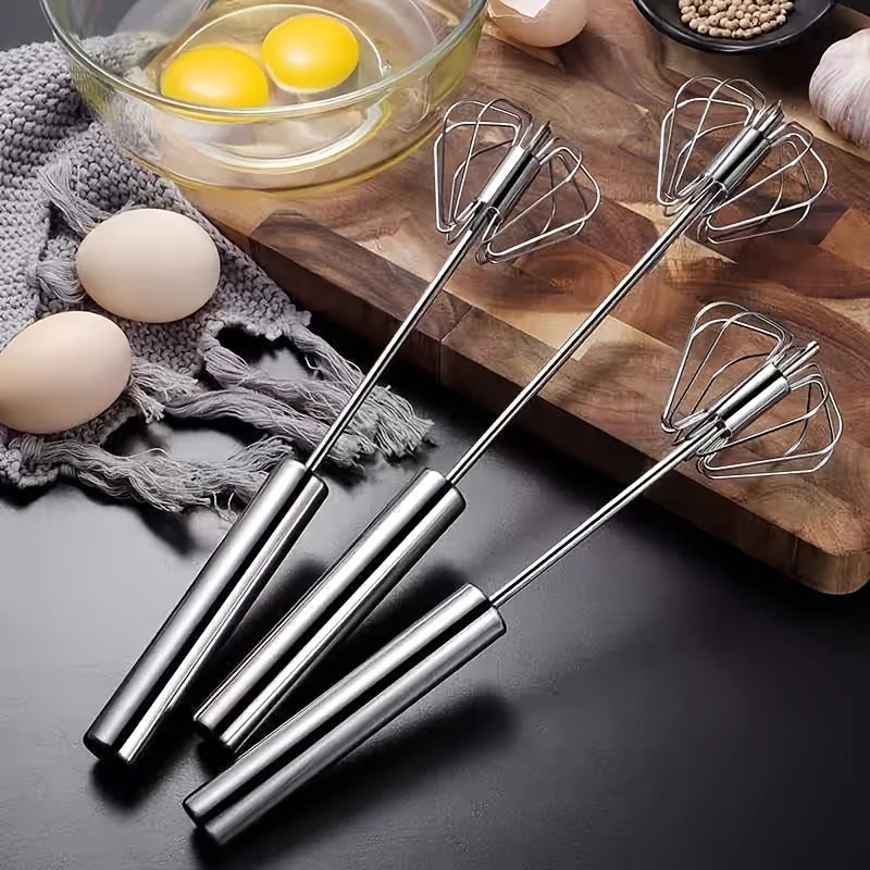 Semi-Automatic Egg Whisk — Effortless Mixing with One-Hand Press Action