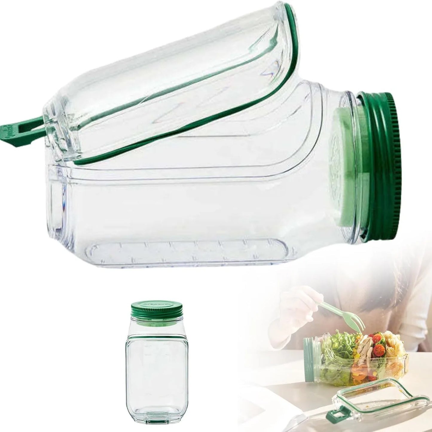 Salad Jar Pod with Side Hatch Bowl — Layer, Lock & Lunch Smarter