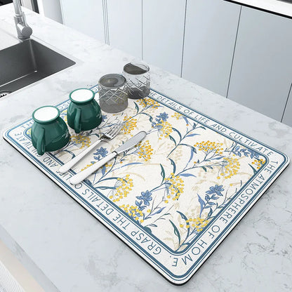 Super Absorbent Dish Drying Mat — No More Water Puddles Around Your Dish Rack