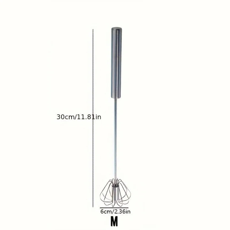 Semi-Automatic Egg Whisk — Effortless Mixing with One-Hand Press Action