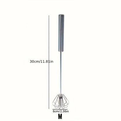 Semi-Automatic Egg Whisk — Effortless Mixing with One-Hand Press Action