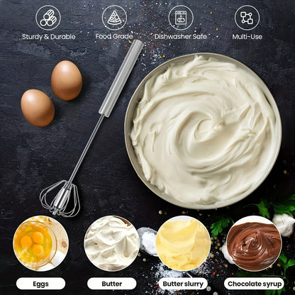 Semi-Automatic Egg Whisk — Effortless Mixing with One-Hand Press Action