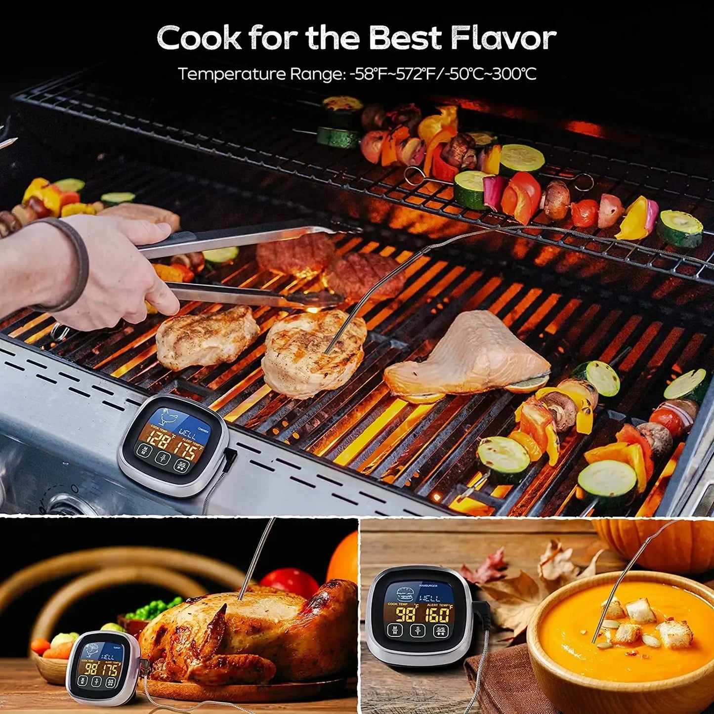 Digital Meat Thermometer — Cook Perfect Steaks, Chicken & Turkey Every Time