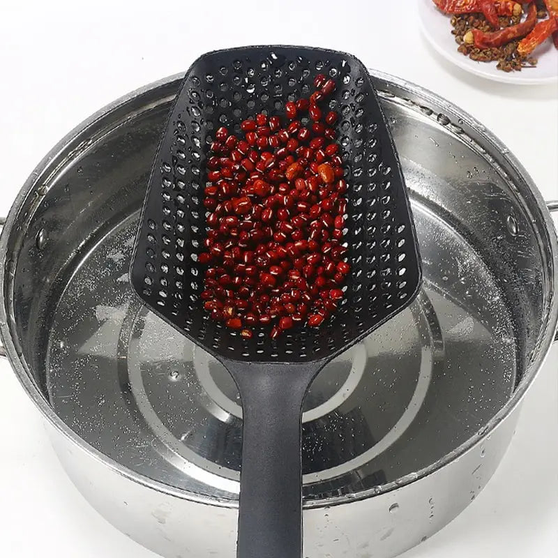 Scoop Colander Spoon — Strain, Scoop & Serve Pasta, Drain Straight from the Pan