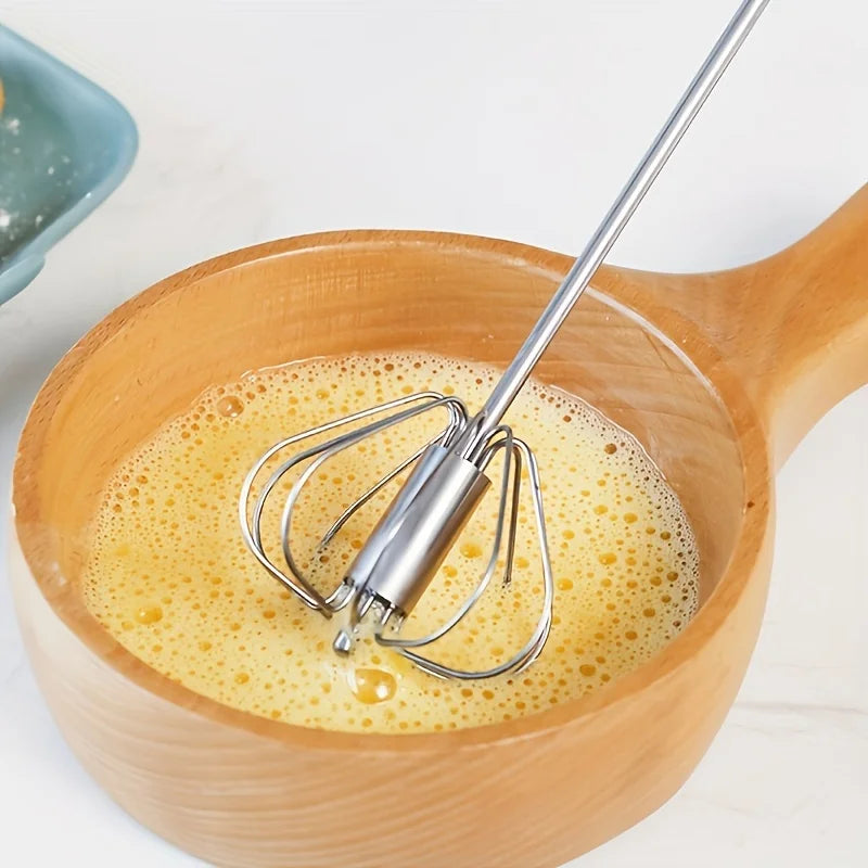 Semi-Automatic Egg Whisk — Effortless Mixing with One-Hand Press Action
