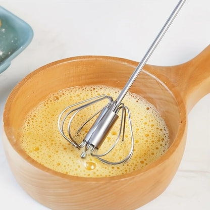 Semi-Automatic Egg Whisk — Effortless Mixing with One-Hand Press Action