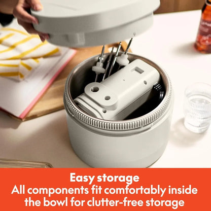 Hand & Stand 2 in 1 Electric Mixer with Bowl — One Mixer, Every Recipe