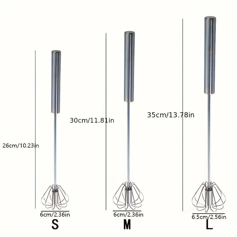 Semi-Automatic Egg Whisk — Effortless Mixing with One-Hand Press Action