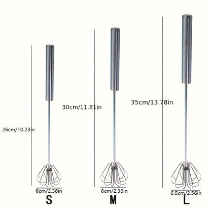 Semi-Automatic Egg Whisk — Effortless Mixing with One-Hand Press Action