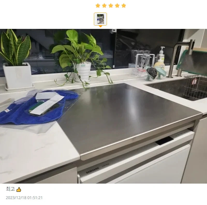Stainless Steel Cutting Board, No Mess — All on One Board