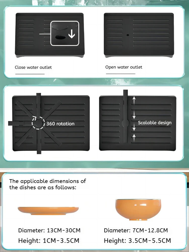 Dish Drying Rack with Removable Drain Tray — Dry Dishes, No Counter Puddles