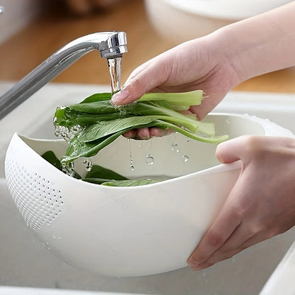 2 in 1 Rice Colander & Vegetable Washer — Wash Rice & Veggies Without the Mess