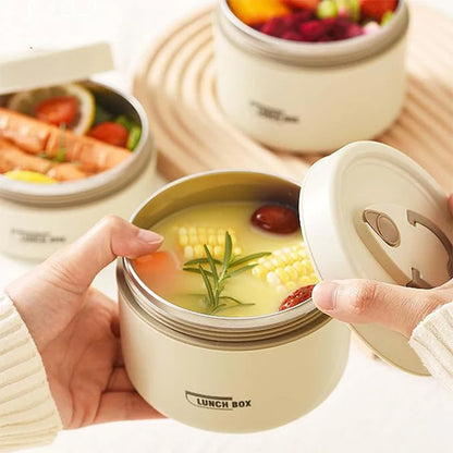 Insulated Stainless Steel Lunch Container Set with Thermal Bag — Hot Lunch, Neatly Packed