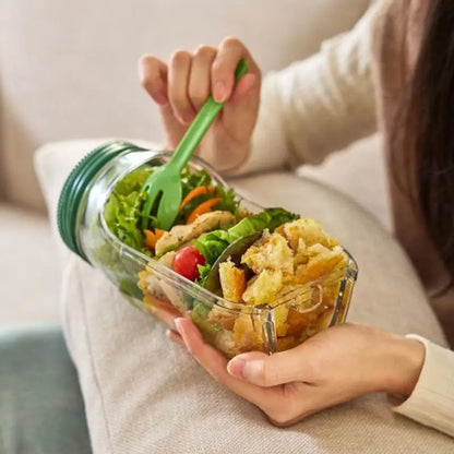 Salad Jar Pod with Side Hatch Bowl — Layer, Lock & Lunch Smarter