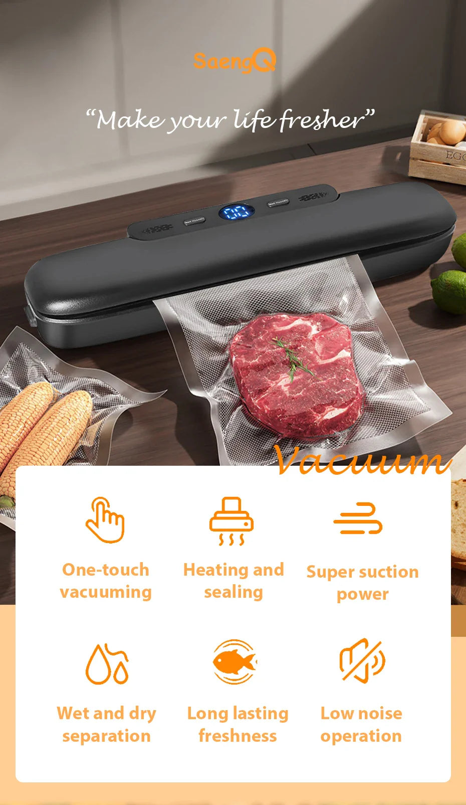Vacuum Sealer Packaging Machine — Seal Freshness, Save Space
