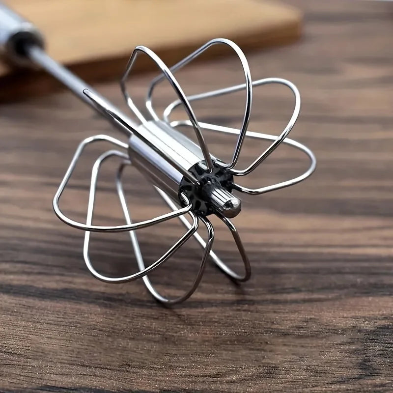 Semi-Automatic Egg Whisk — Effortless Mixing with One-Hand Press Action