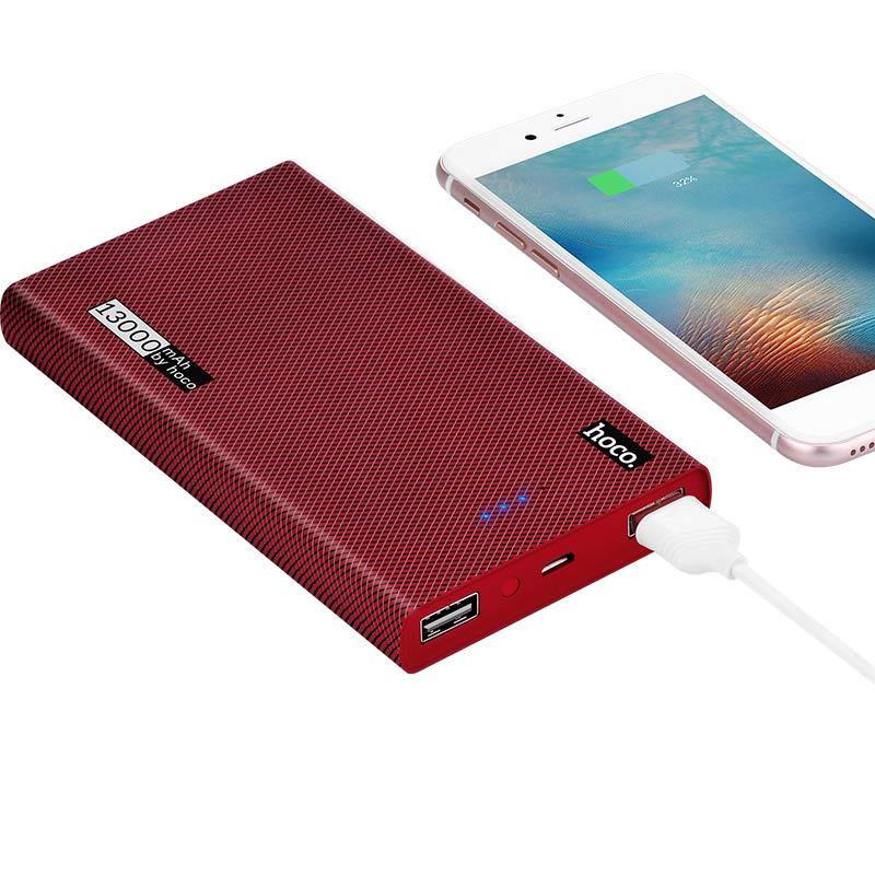 Power bank «B12A Carbon fiber pattern» 13000 mAh dual USB output