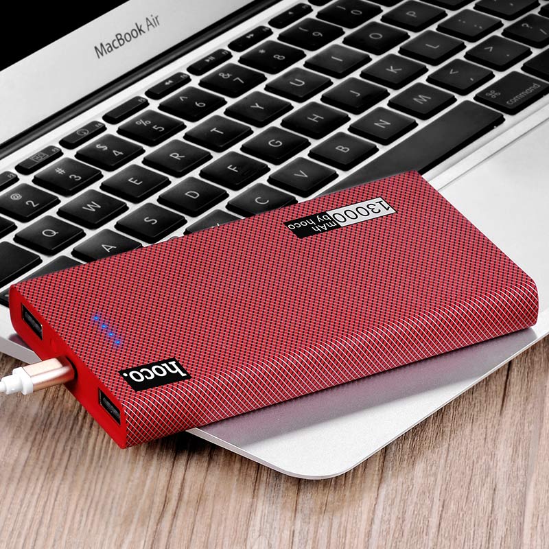 Power bank «B12A Carbon fiber pattern» 13000 mAh dual USB output