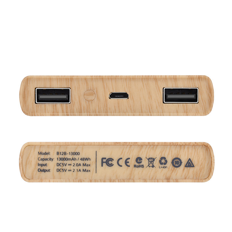 Power bank «B12B Wood grain pattern» 13000 mAh dual USB output