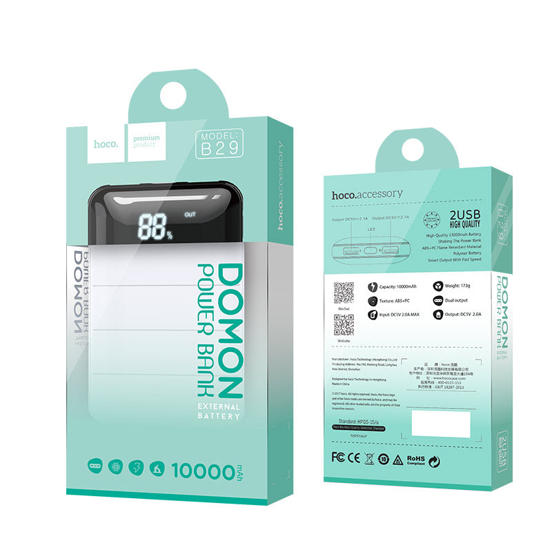 Power bank «B29-10000 Domon» 10000 mAh LED power indicator