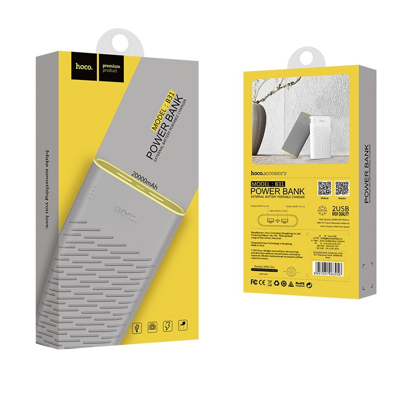 Power bank «B31 Rege» 20000 mAh dual USB output