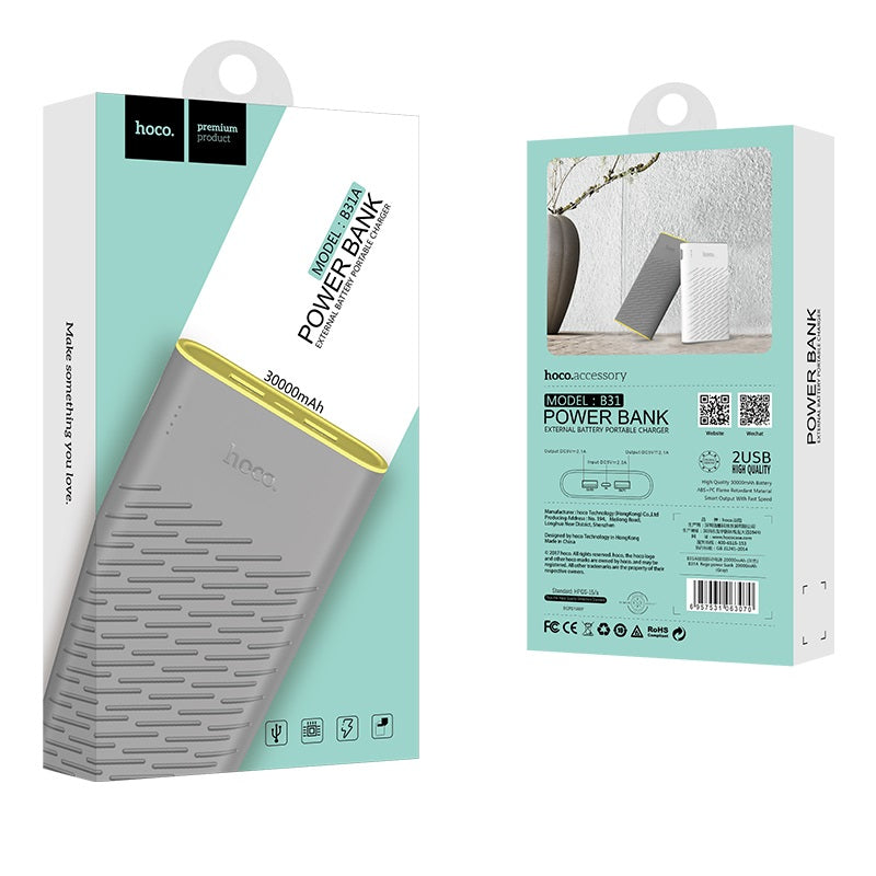 Power bank «B31A Rege» 30000 mAh dual USB output