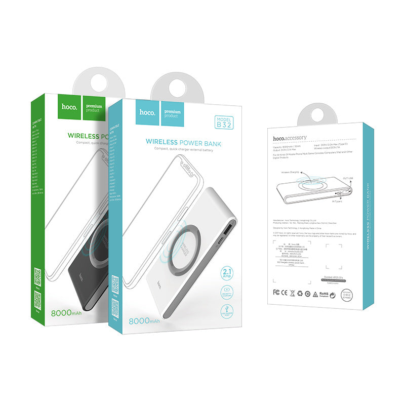 Power bank «B32 Energetic» 8000 mAh wireless charging