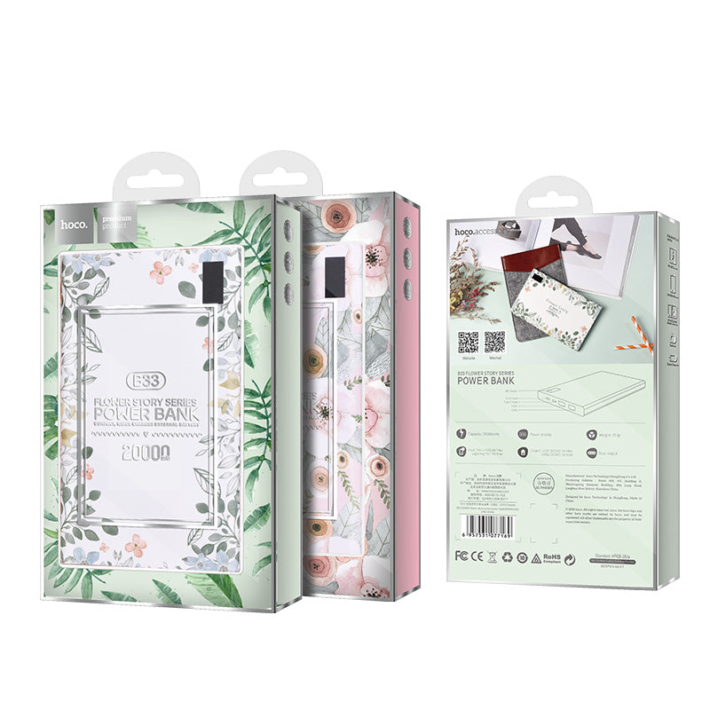 Power bank «B33-20000 Flower story» 20000mAh with LED display