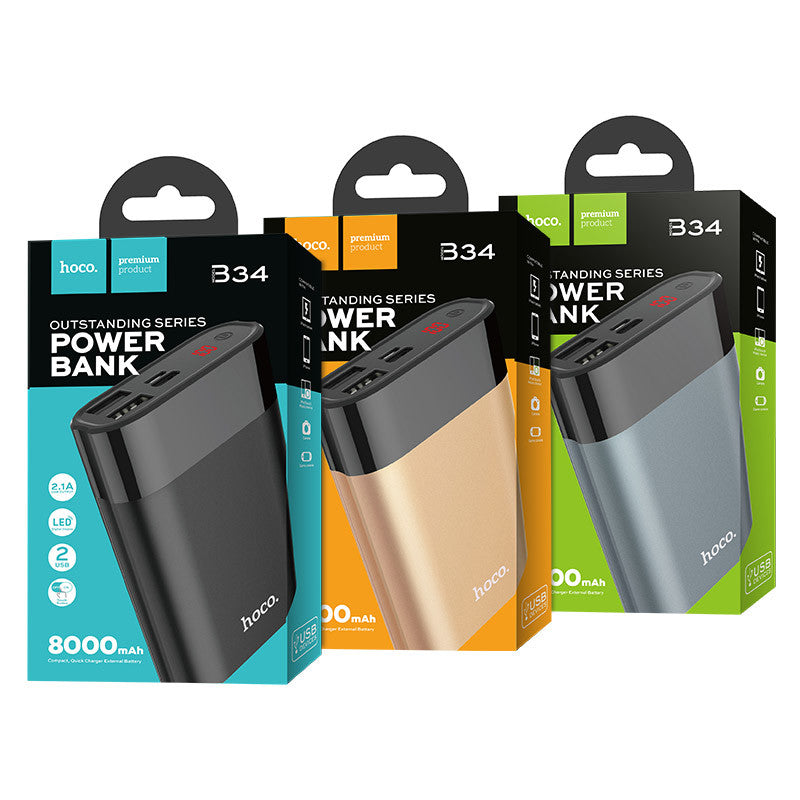 Power bank «B34 outstanding series» 8000 mAh dual USB output
