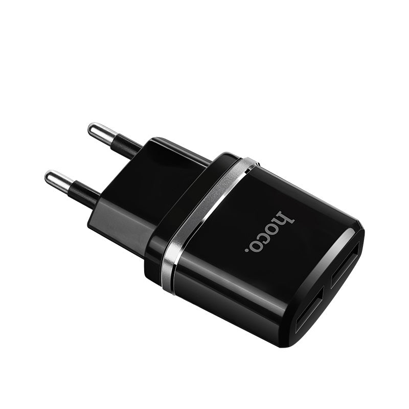 Wall charger “C12 Smart” EU plug double USB charging adapter