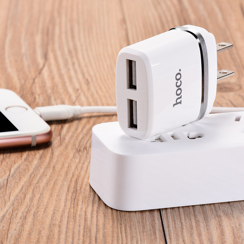 Wall charger “C12A Smart” US plug double USB charging adapter