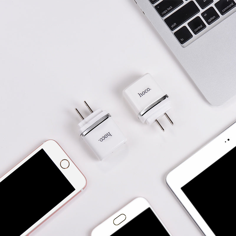 Wall charger “C12A Smart” US plug double USB charging adapter