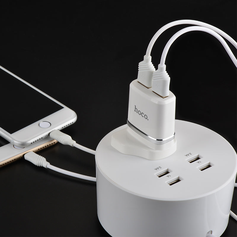 Wall charger “C12B Smart” UK plug dual USB charging adapter